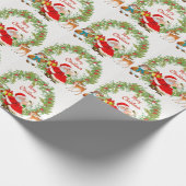 Vrolijk kerstfeest Kerstman en mevrouw Claus Cadeaupapier (Hoek)