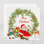 Vrolijk kerstfeest Kerstman en mevrouw Claus Feestdagenkaart (Voorkant / Achterkant)