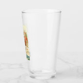 Vrolijk kerstfeest (kerstman en renrendiertje) glas (Links)