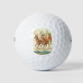 Vrolijk kerstfeest (kerstman en renrendiertje) golfballen