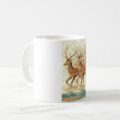 Vrolijk kerstfeest (kerstman en renrendiertje) koffiemok (Voorkant links)