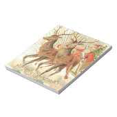 Vrolijk kerstfeest (kerstman en renrendiertje) notitieblok (Linkerzijde)