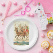 Vrolijk kerstfeest (kerstman en renrendiertje) papieren bordje (Feest)