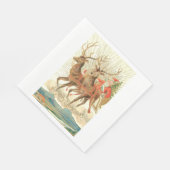 Vrolijk kerstfeest (kerstman en renrendiertje) servet (Hoek)