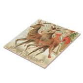 Vrolijk kerstfeest (kerstman en renrendiertje) tegeltje (Zijkant)