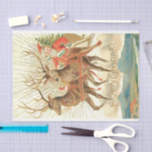 Vrolijk kerstfeest (kerstman en renrendiertje) tissuepapier (Craft)