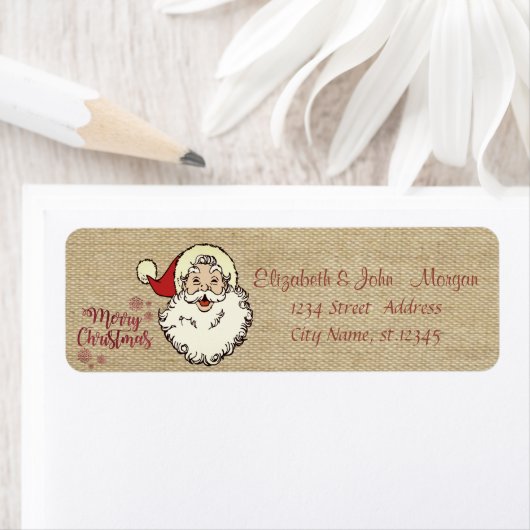 , vrolijk kerstfeest, kerstman etiket (Insitu)