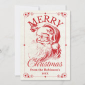 Vrolijk kerstfeest kerstman familienaam feestdagenkaart (Voorkant)