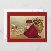 Vrolijk kerstfeest  kerstman feestdagenkaart (Voorkant / Achterkant)