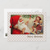 Vrolijk kerstfeest. kerstman feestdagenkaart (Voorkant / Achterkant)