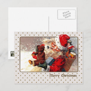 Vrolijk kerstfeest.  kerstman feestdagenkaart