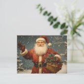 Vrolijk kerstfeest  kerstman feestdagenkaart (Staand voorkant)