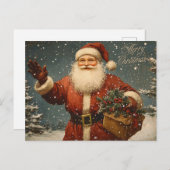 Vrolijk kerstfeest  kerstman feestdagenkaart (Voorkant / Achterkant)