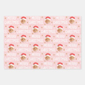 Vrolijk Kerstfeest Kerstman Foto Schattige Gezicht Inpakpapier Vel (Voorkant 2)