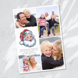 Vrolijk Kerstfeest Kerstman Fotocollage Feestdagenkaart<br><div class="desc">Deze prachtige Vakantie kaart kan worden gepersonaliseerd met uw familienaam en foto's</div>