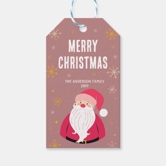  Vrolijk Kerstfeest Kerstman Gift Label Cadeaulabel (Voorkant)