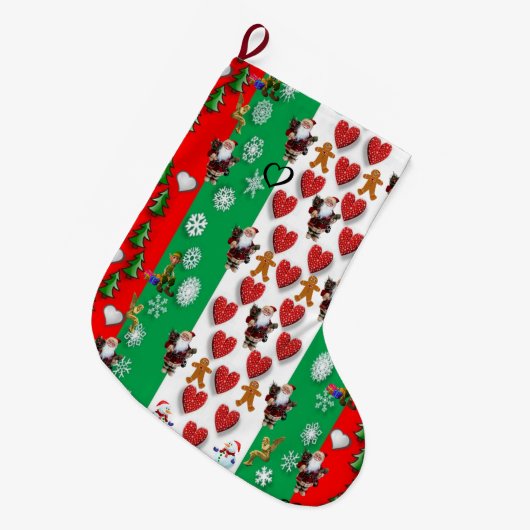 Vrolijk kerstfeest, kerstman grote kerstsok (Voorkant (Hangend))