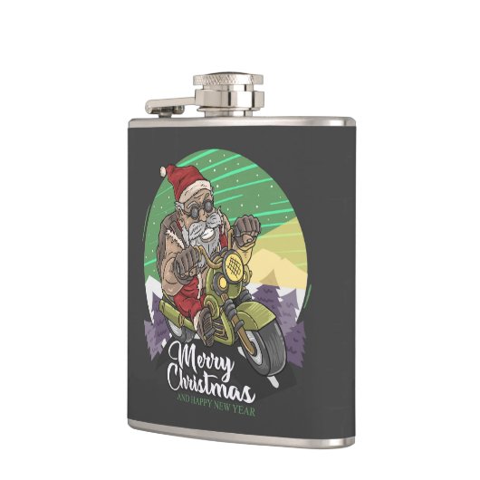 Vrolijk kerstfeest, kerstman heupfles (Links)