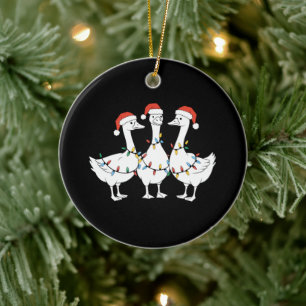 Vrolijk kerstfeest Kerstman Hoed Eenden Vakantie K Keramisch Ornament