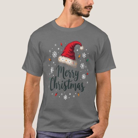 Vrolijk Kerstfeest Kerstman Hoed Kerstmis Familie  T-shirt (Voorkant)