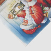Vrolijk kerstfeest  kerstman in je voordeur tissuepapier (Detail)