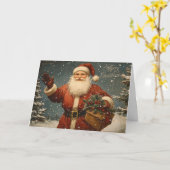 Vrolijk kerstfeest  kerstman kaart (Gele Bloem)