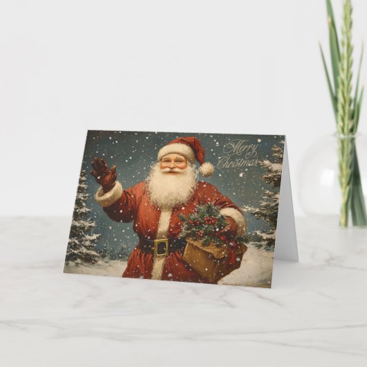 Vrolijk kerstfeest  kerstman kaart (Voorkant)