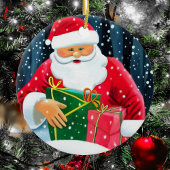 Vrolijk kerstfeest - kerstman keramisch ornament