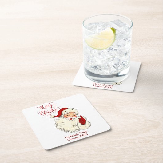 Vrolijk kerstfeest  kerstman, kerstman met vakanti kartonnen onderzetters (Insitu)