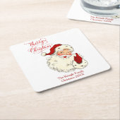 Vrolijk kerstfeest  kerstman, kerstman met vakanti kartonnen onderzetters (Schuin)