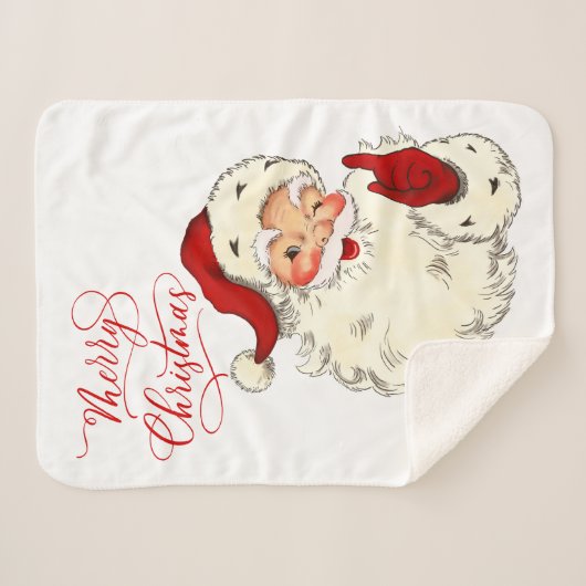 Vrolijk kerstfeest  kerstman, kerstman met vakanti sherpa deken (Voorkant (horizontaal))