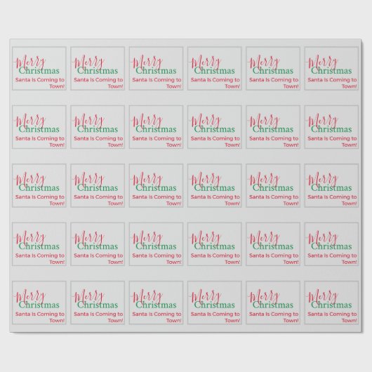 Vrolijk kerstfeest Kerstman komt naar de stad! Cadeaupapier (Vlak)