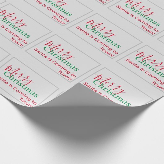 Vrolijk kerstfeest Kerstman komt naar de stad! Cadeaupapier (Hoek)