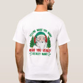 Vrolijk Kerstfeest Kerstman Kunst T-shirt (Achterkant)