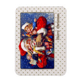 Vrolijk kerstfeest.  kerstman magneet (Verticaal)