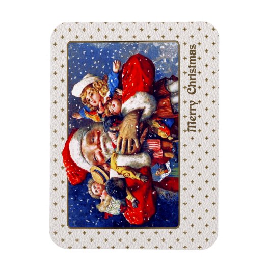 Vrolijk kerstfeest.  kerstman magneet (Verticaal)