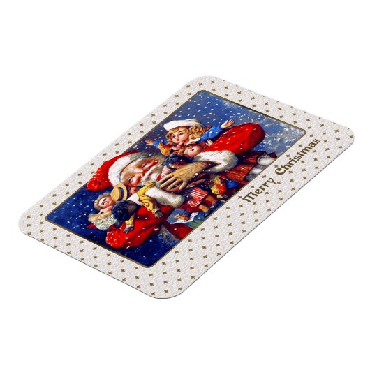 Vrolijk kerstfeest.  kerstman magneet (Linkerzijde)