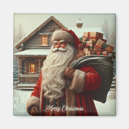 Vrolijk kerstfeest  kerstman magneet (Voorkant)