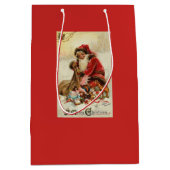 Vrolijk kerstfeest  kerstman medium cadeauzakje (Voorkant)