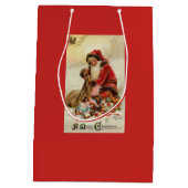 Vrolijk kerstfeest  kerstman medium cadeauzakje (Achterkant)