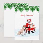 Vrolijk kerstfeest - Kerstman met kat en hond (Voorkant / Achterkant)
