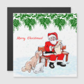 Vrolijk kerstfeest - Kerstman met kat en hond (Voorkant / Achterkant)