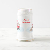 Vrolijk kerstfeest - Kerstman met kat en hond Bierpul (Center)