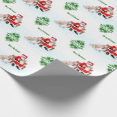 Vrolijk kerstfeest - Kerstman met kat en hond Cadeaupapier (Hoek)