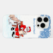 Vrolijk kerstfeest - Kerstman met kat en hond Case-Mate iPhone Case (Achterkant (horizontaal))