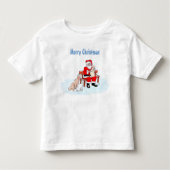 Vrolijk kerstfeest - Kerstman met kat en hond Kinder Shirts (Voorkant)