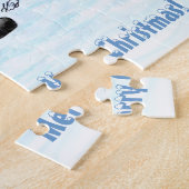 Vrolijk kerstfeest - Kerstman met kat en hond Legpuzzel (Zijkant)