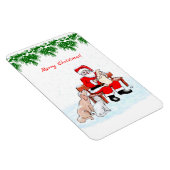 Vrolijk kerstfeest - Kerstman met kat en hond Magneet (Rechterzijde)