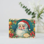 Vrolijk kerstfeest kerstman met Ornamenten Feestdagenkaart (Staand voorkant)