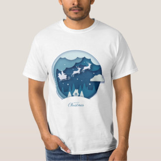 Vrolijk Kerstfeest - Kerstman met sneeuw vallende  T-shirt